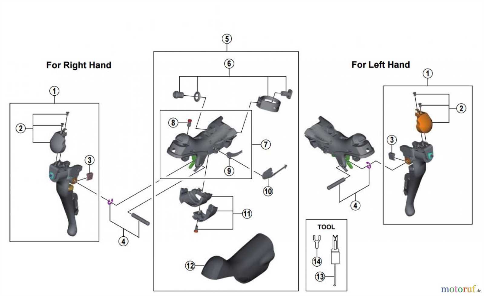 shimano 105 shifter parts diagram