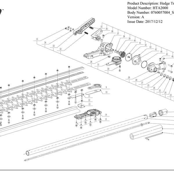 shindaiwa hedge trimmer parts diagram