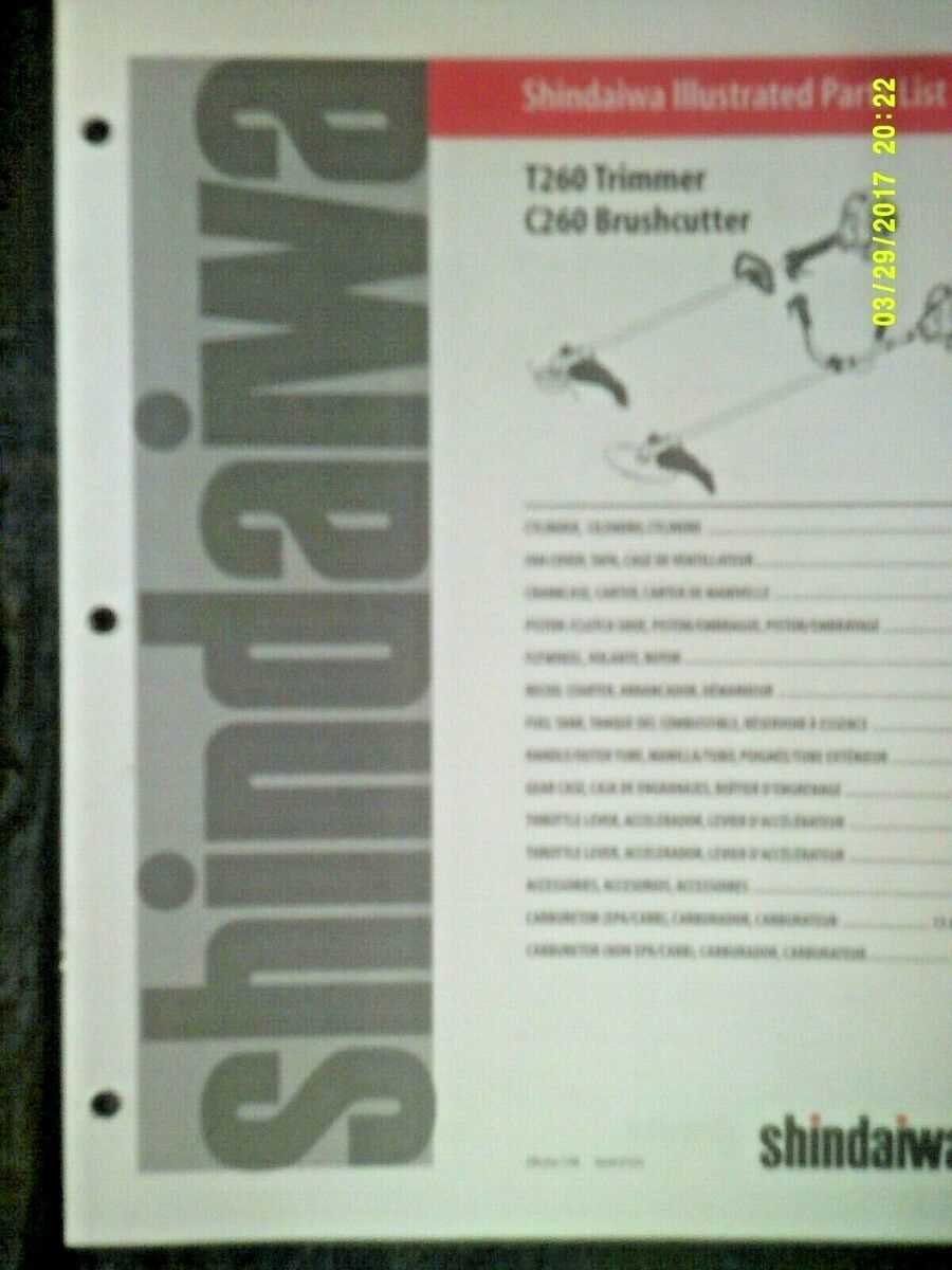 shindaiwa t260 parts diagram