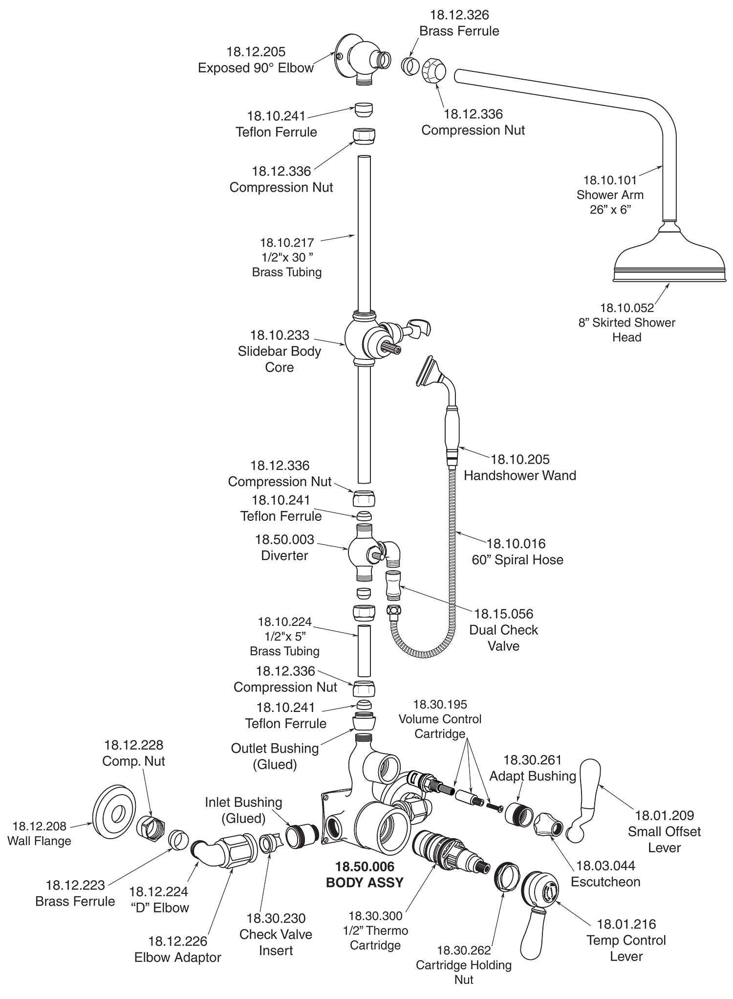 shower head parts diagram