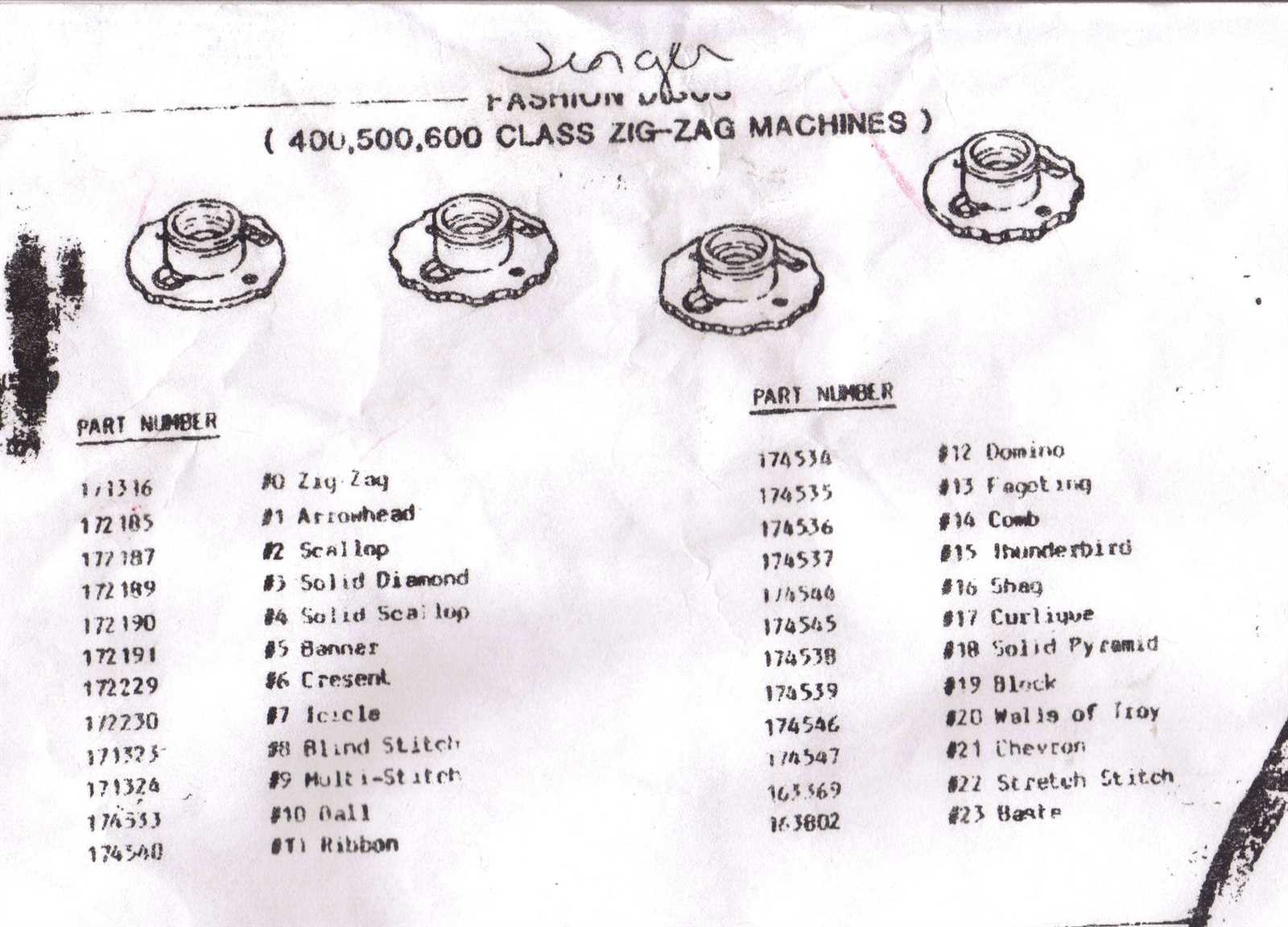 singer 9410 parts diagram