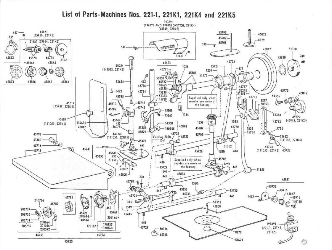 singer featherweight parts diagram