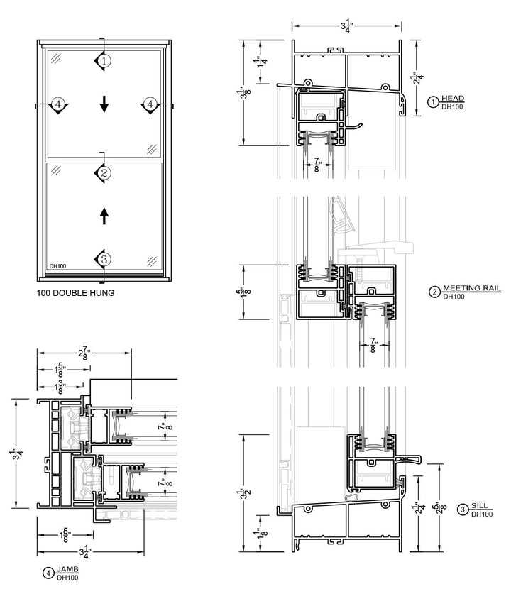 single hung window parts diagram