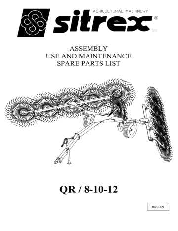 sitrex hay rake parts diagram