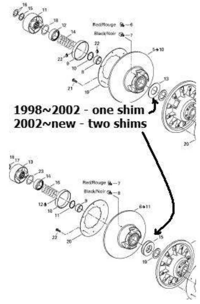 ski doo secondary clutch parts diagram