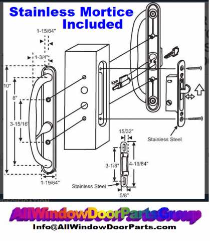 sliding glass door parts diagram