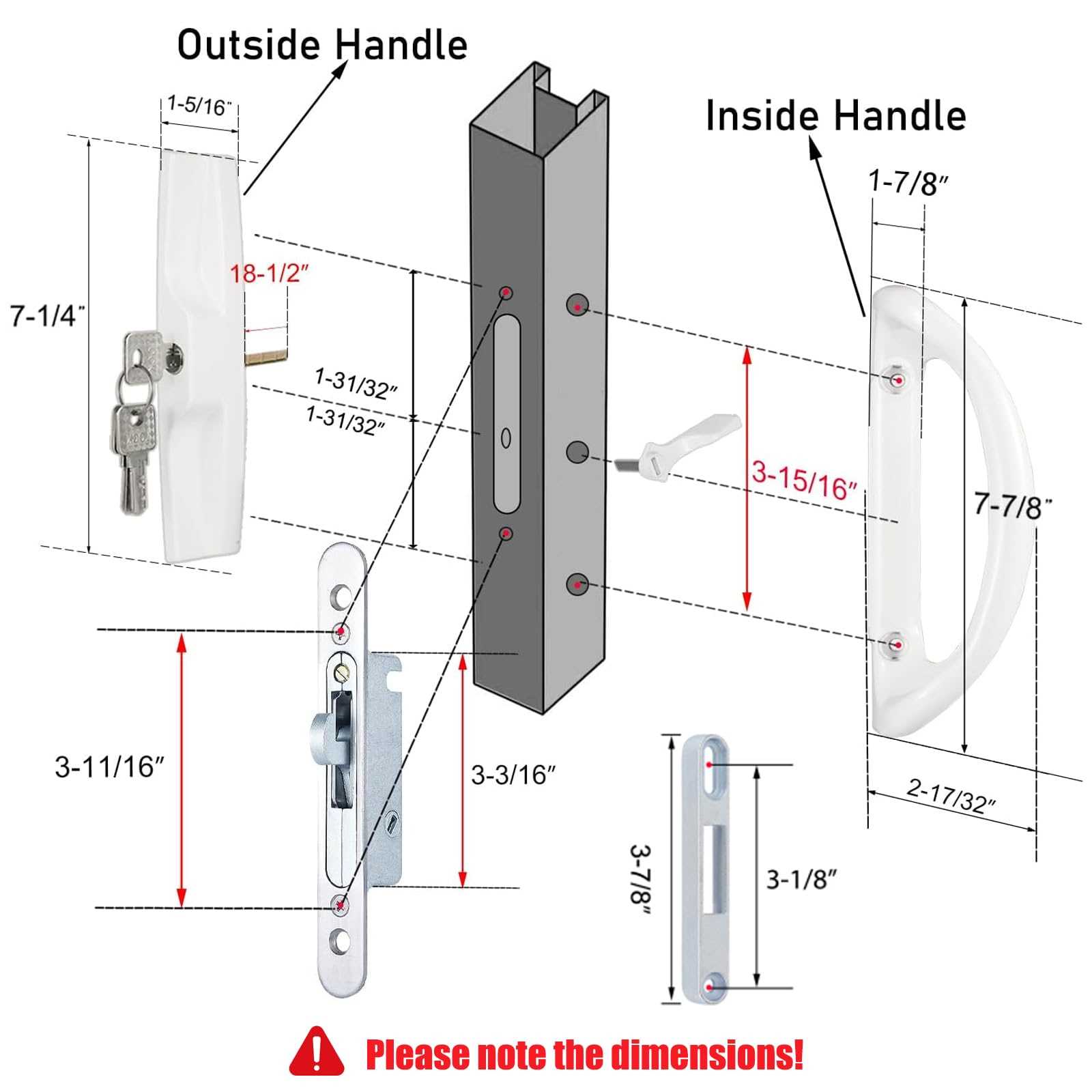 sliding glass door parts diagram