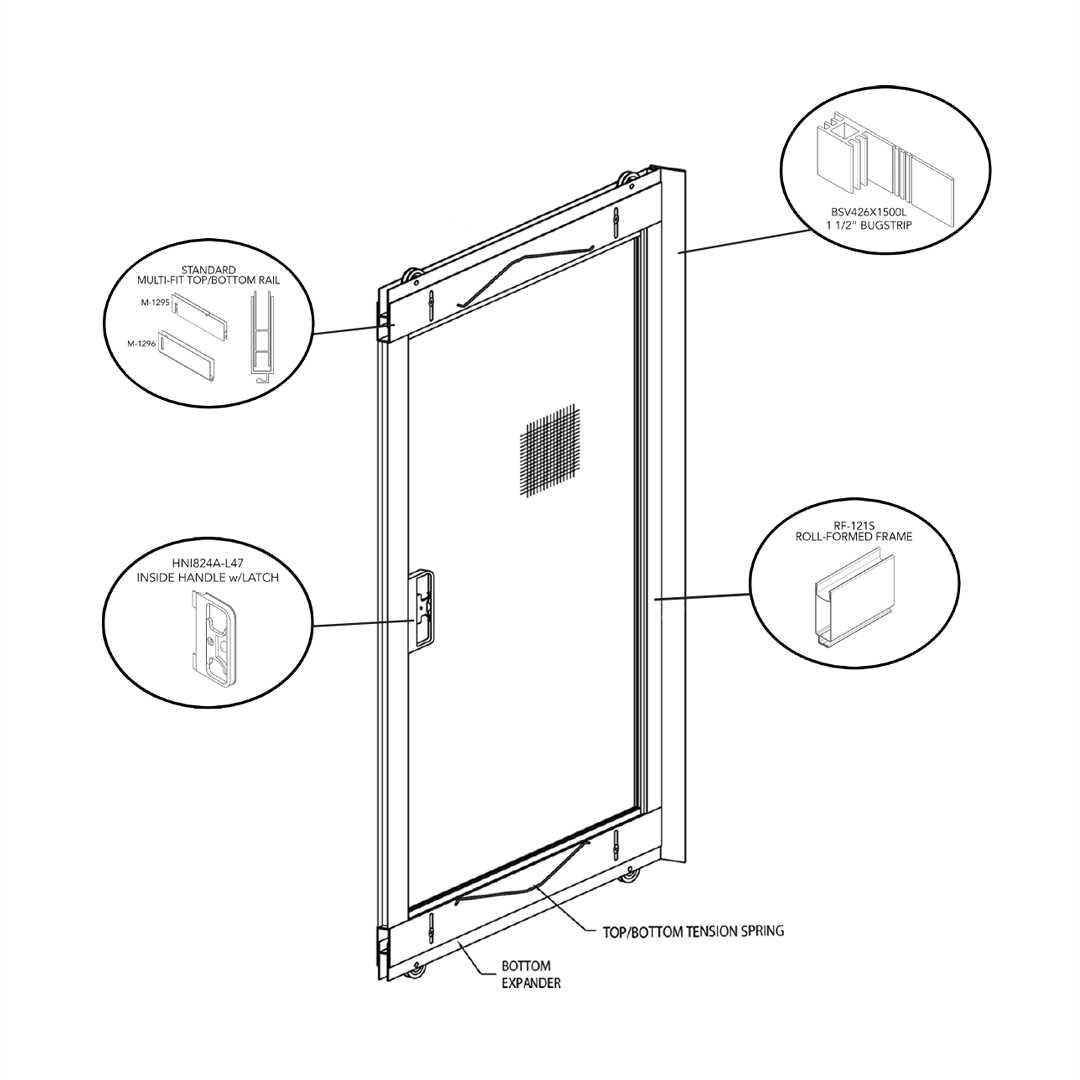 sliding glass door parts diagram