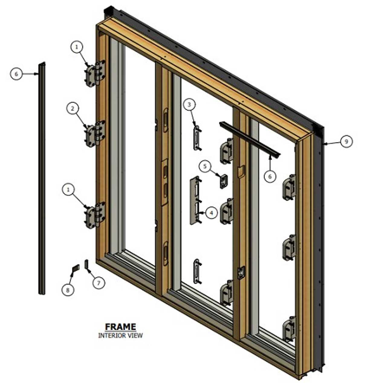 sliding glass door parts diagram