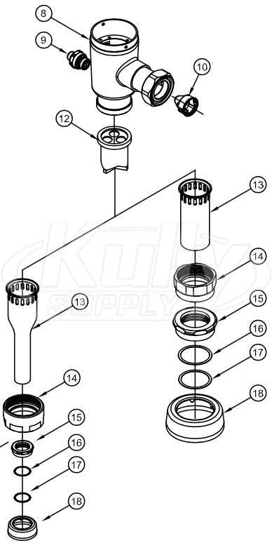 sloan flushometer parts diagram