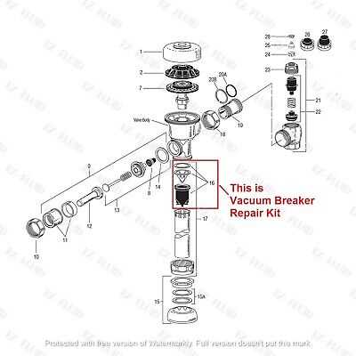 sloan flushometer parts diagram