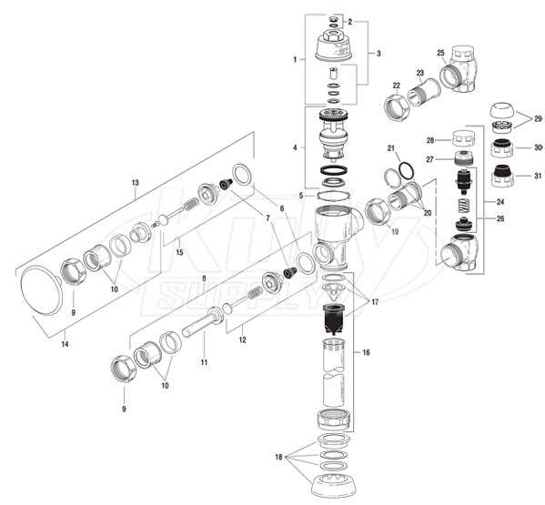 sloan royal flushometer parts diagram