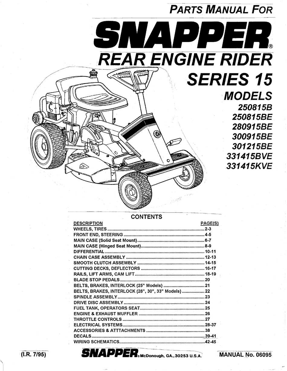 snapper lawn mower parts diagram