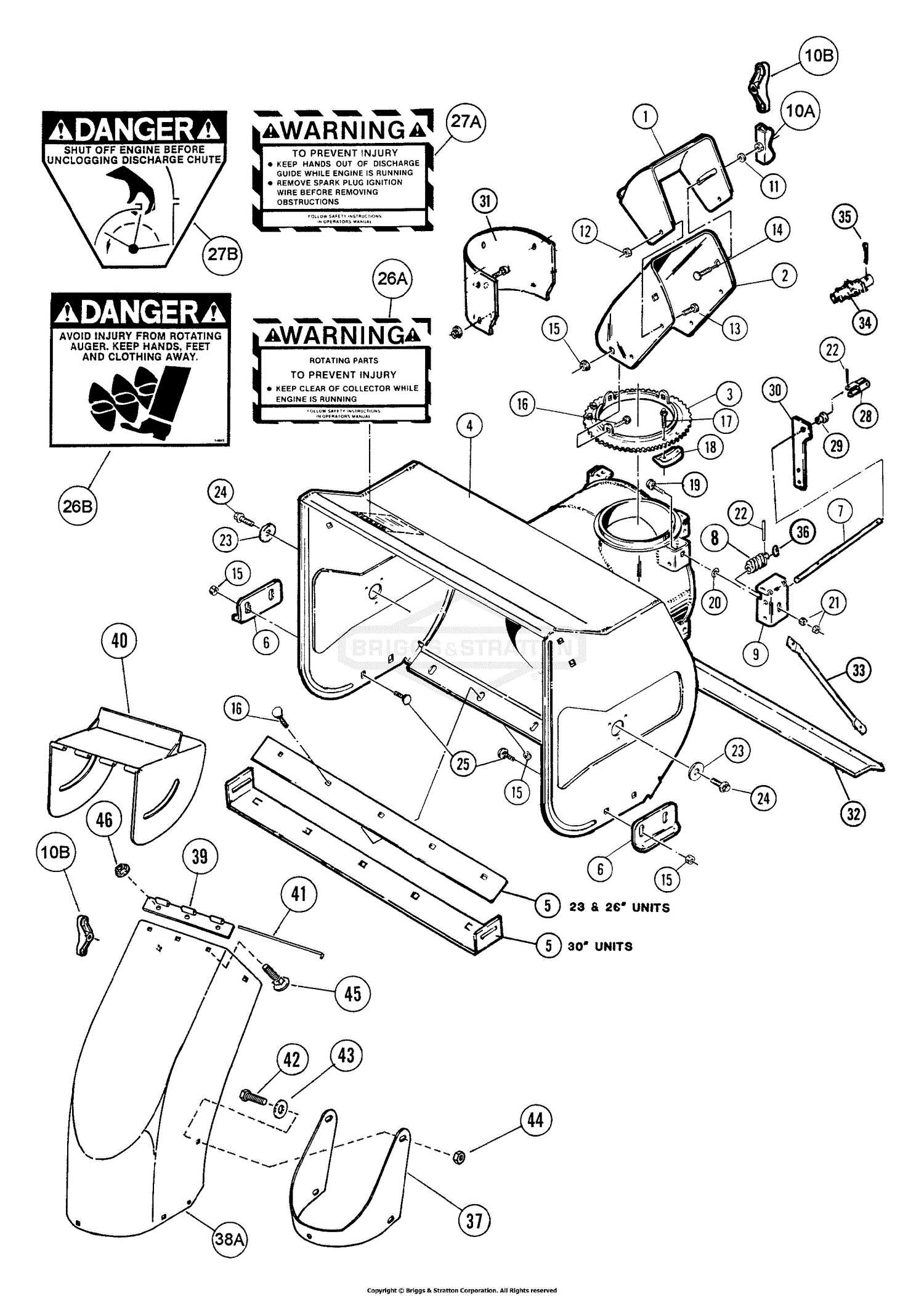 snapper snowblower parts diagram
