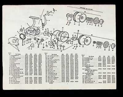 spinning reel fishing reel parts diagram