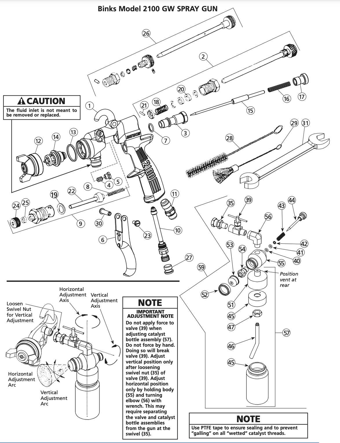 spray gun parts diagram