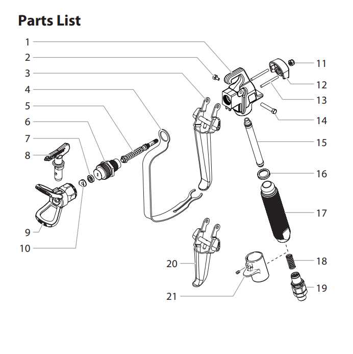 spray gun parts diagram