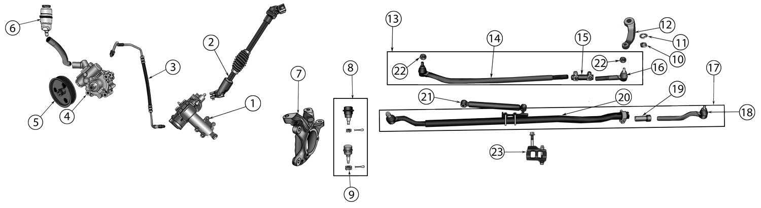 steering parts diagram