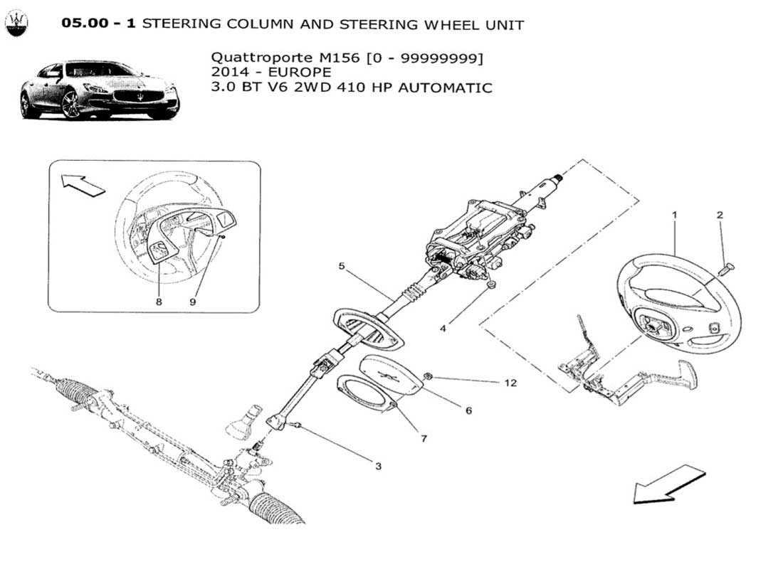 steering wheel parts diagram