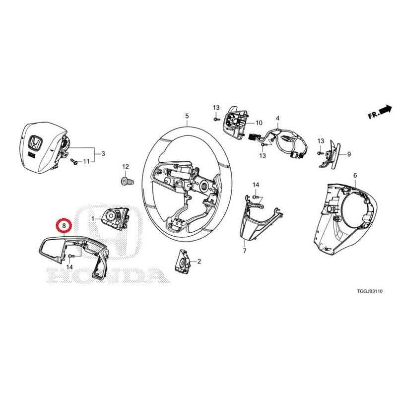 steering wheel parts diagram