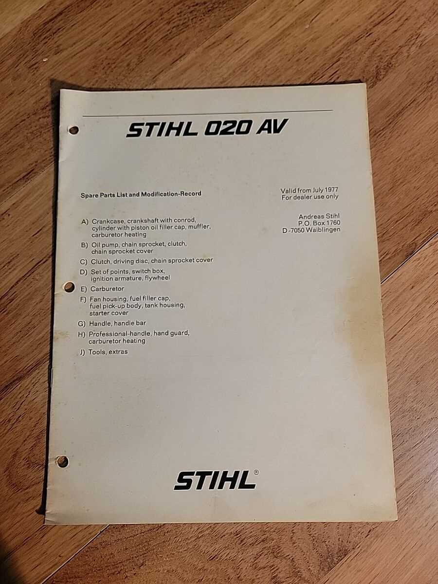 stihl 032av chainsaw parts diagram