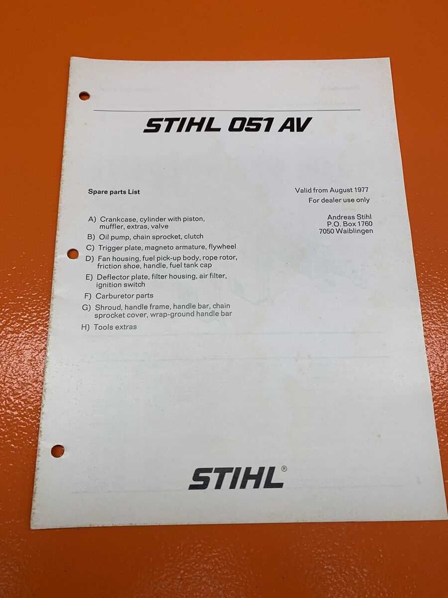 stihl 051 parts diagram