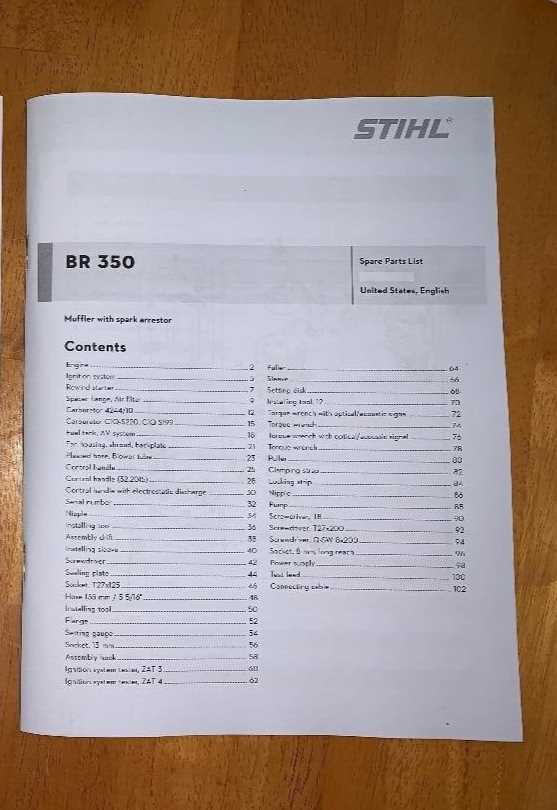 stihl backpack blower br 430 parts diagram