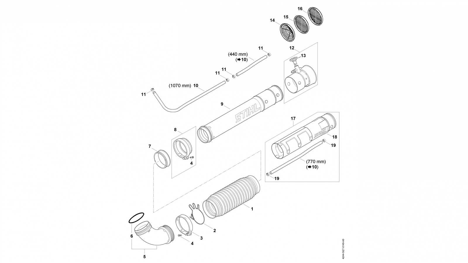 stihl br 450 parts diagram