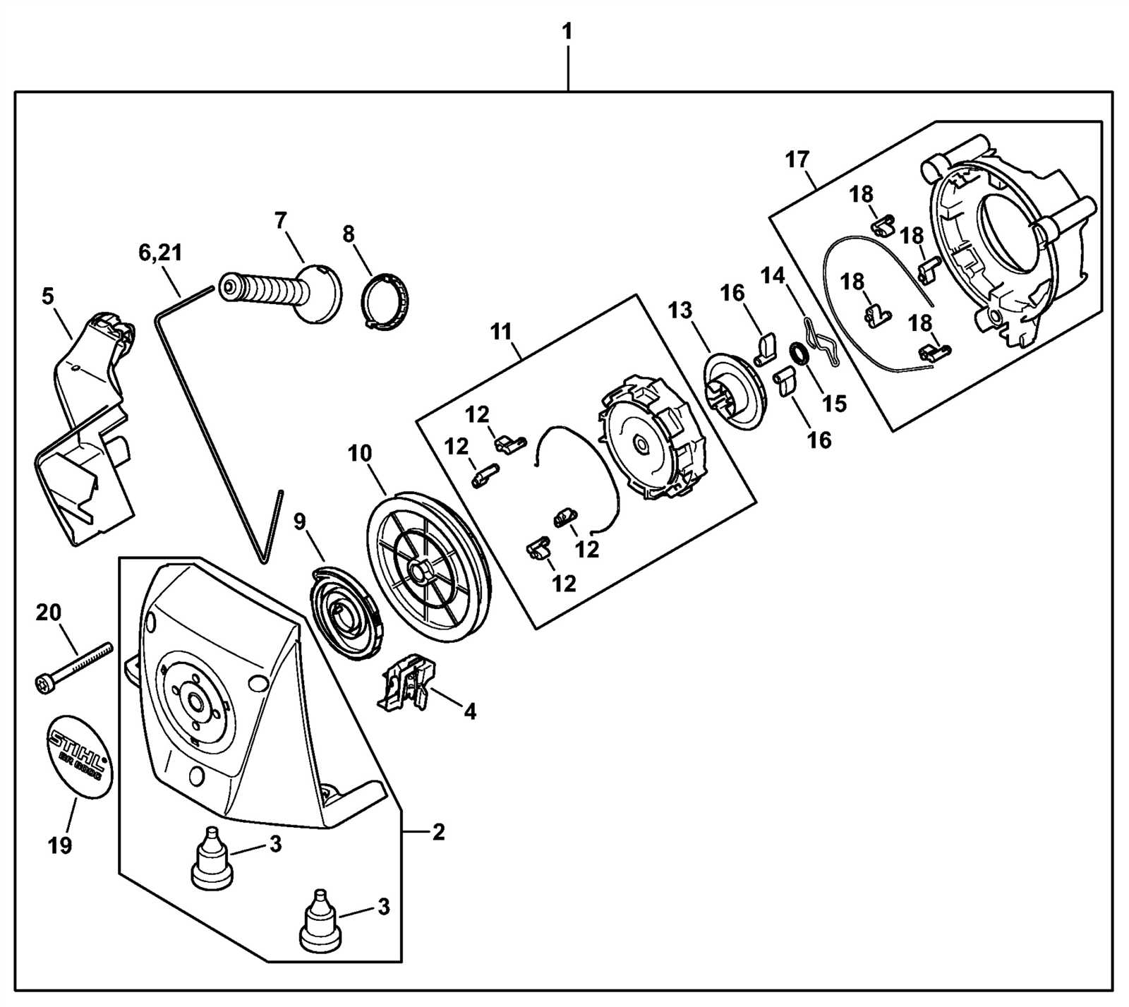 stihl br 800 parts diagram