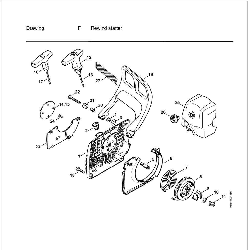 stihl chainsaw parts diagram