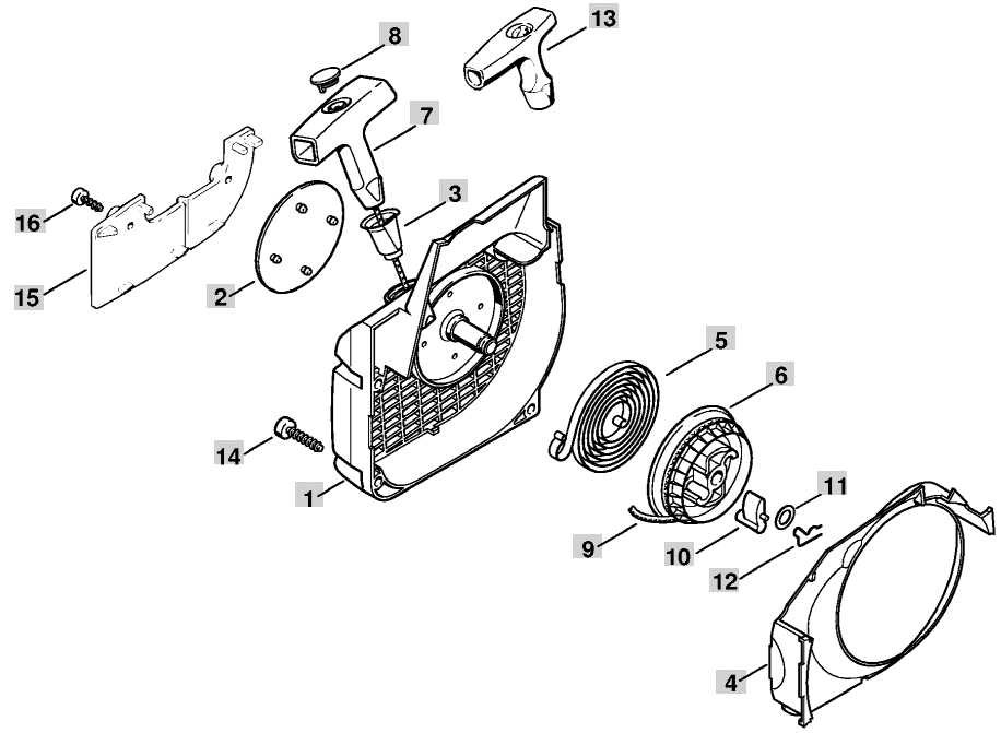 stihl ms250 chainsaw parts diagram