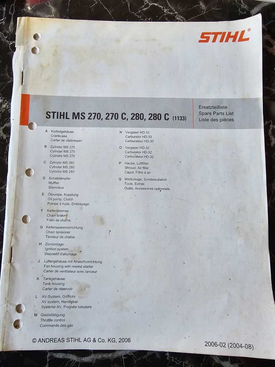 stihl ms270 parts diagram