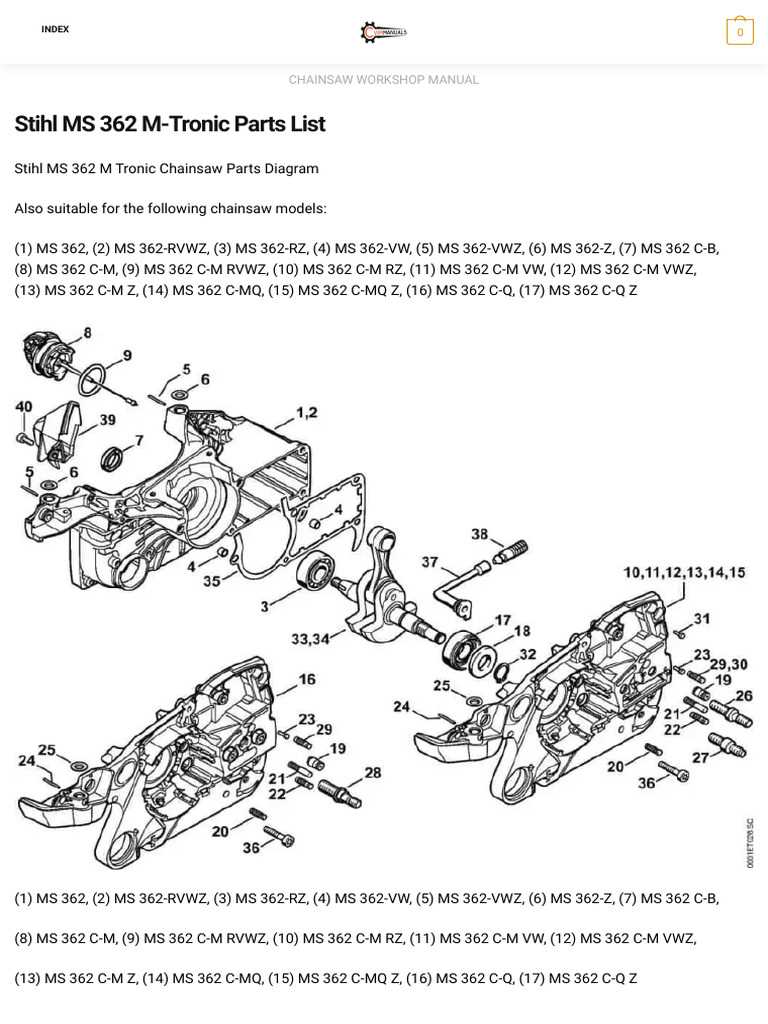 stihl ms362 parts diagram