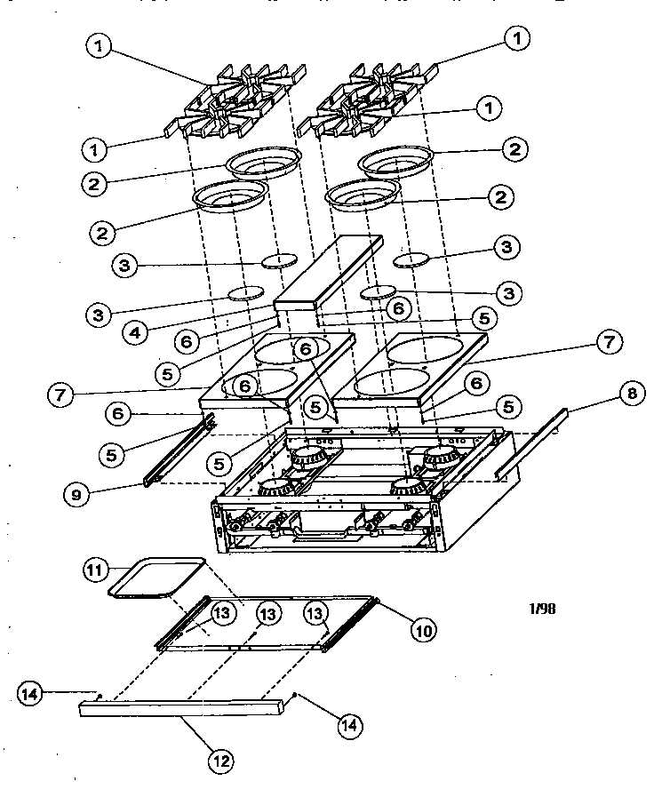 stove top parts diagram