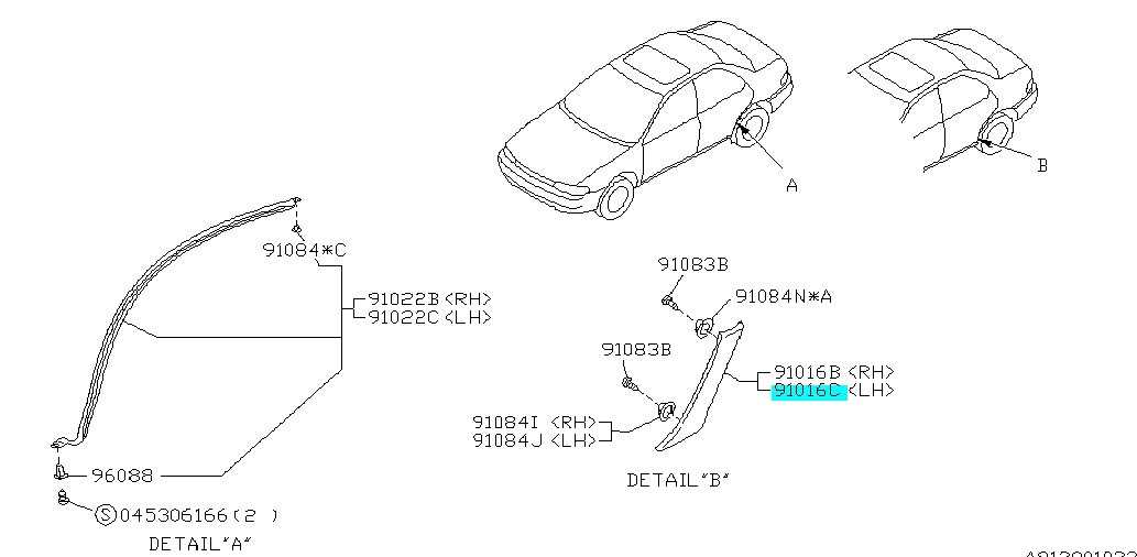 subaru impreza body parts diagram