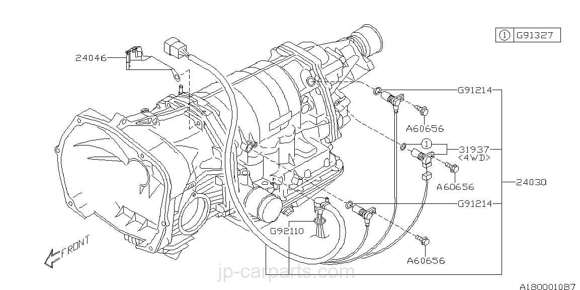 subaru transmission parts diagram