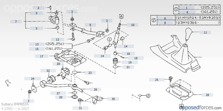 subaru transmission parts diagram