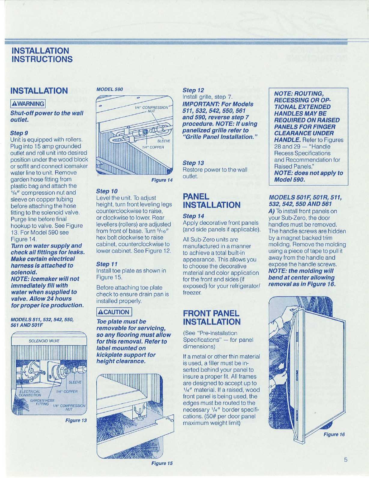 subzero parts diagram