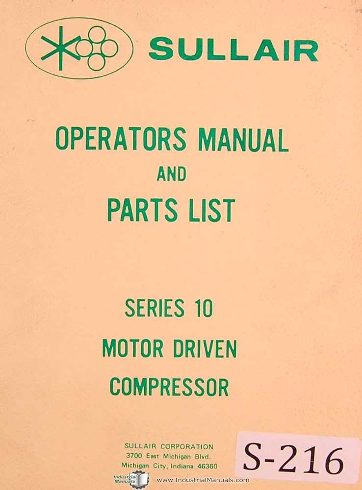sullair compressor parts diagram