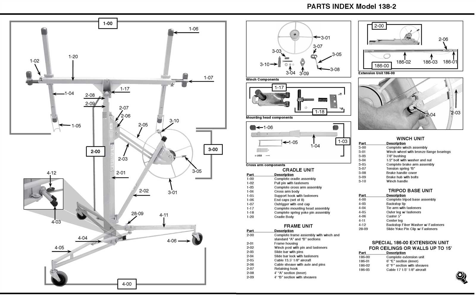 sumner drywall lift 2311 parts diagram