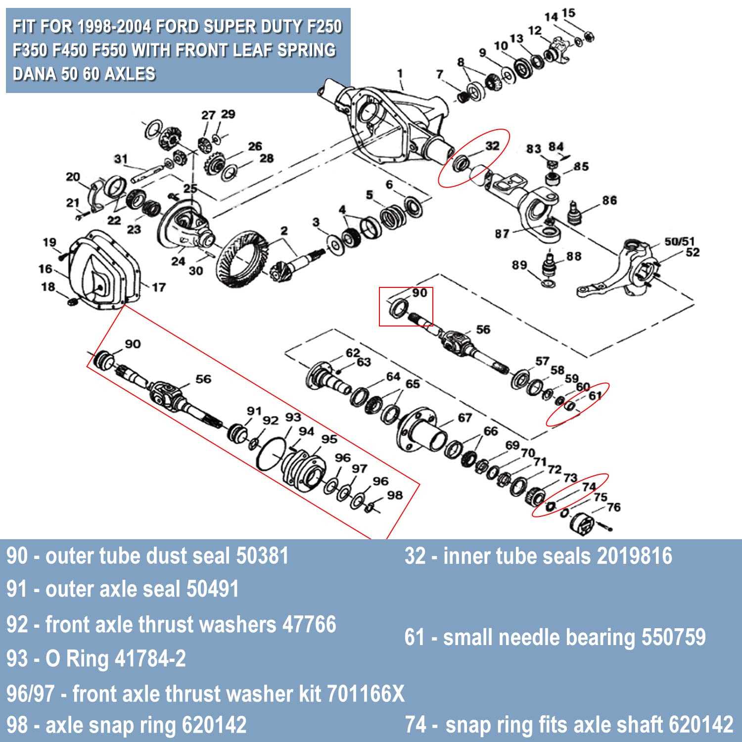 super duty ford f250 front axle parts diagram