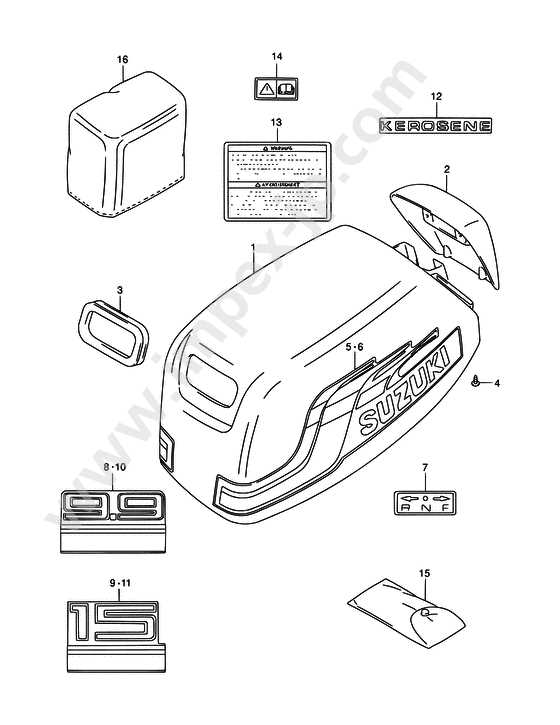 suzuki dt15 parts diagram