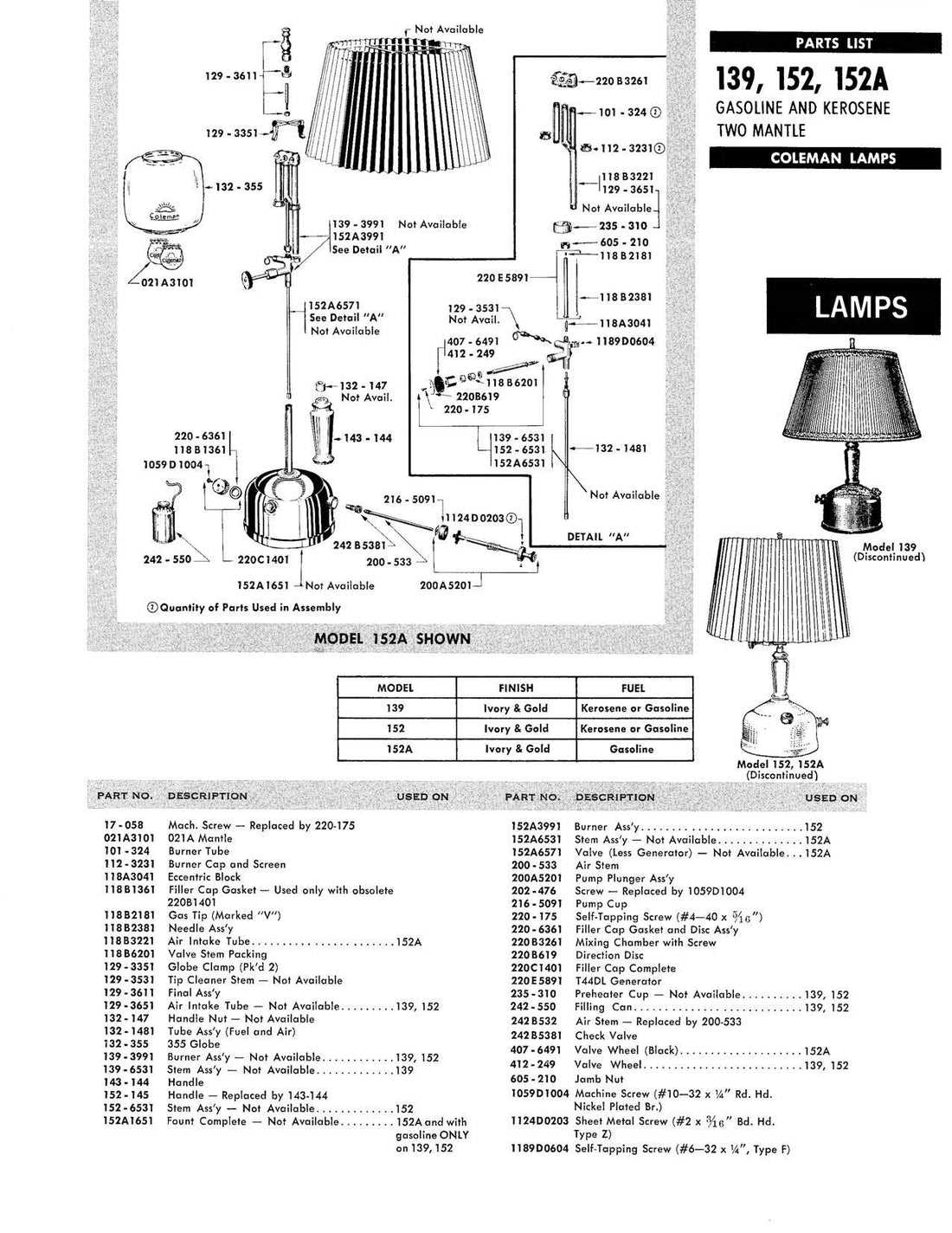 table lamp parts diagram