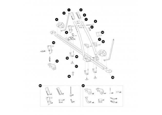 thule bike rack parts diagram