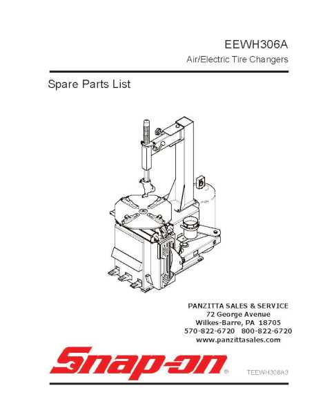 tire machine parts diagram