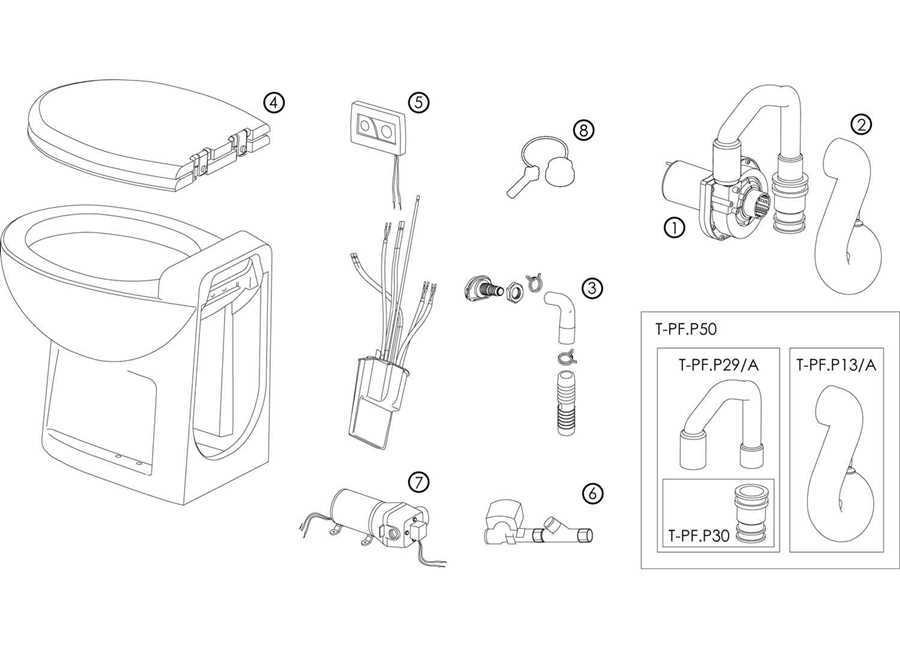 tmc electric toilet parts diagram