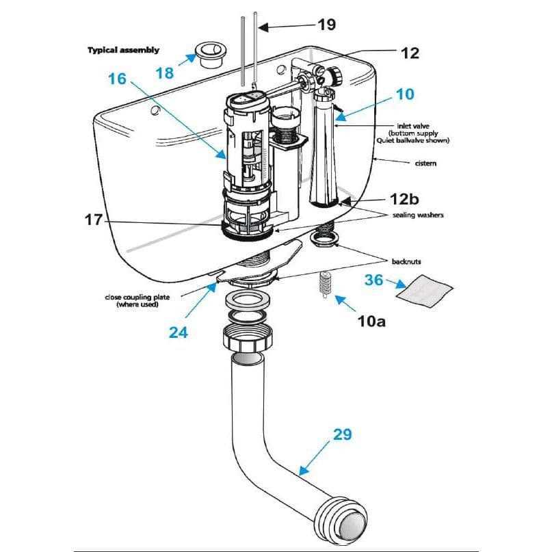 toilet parts diagram flush valve