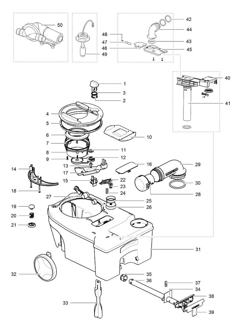 toilet parts diagram in tank