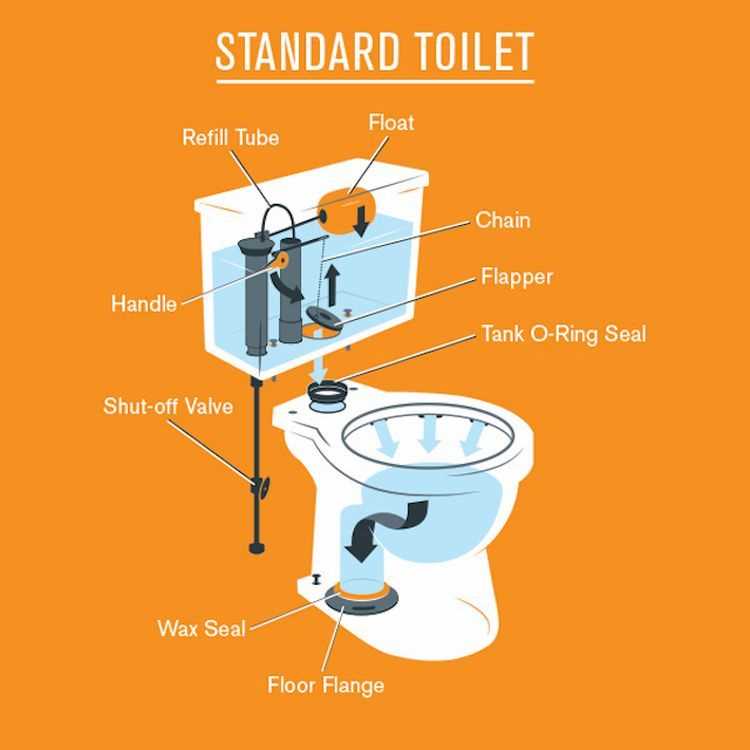 toilet plumbing parts diagram