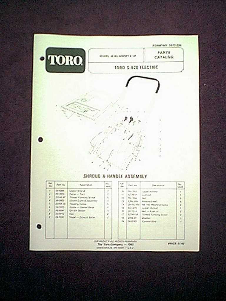 toro 524 parts diagram